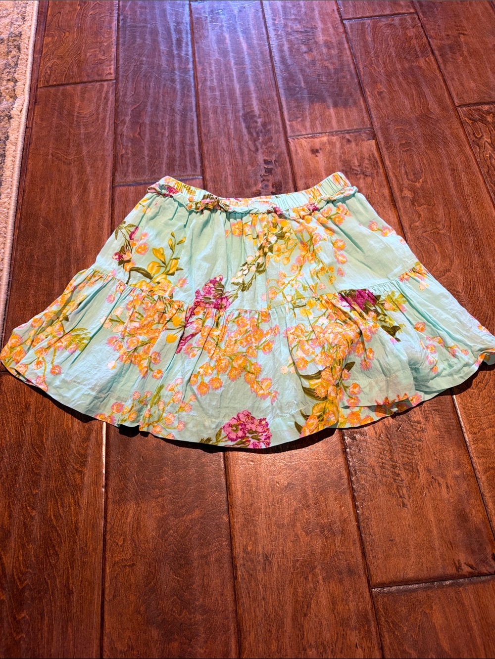 Vineyard Vines Mint Green Floral Tiered Skirt